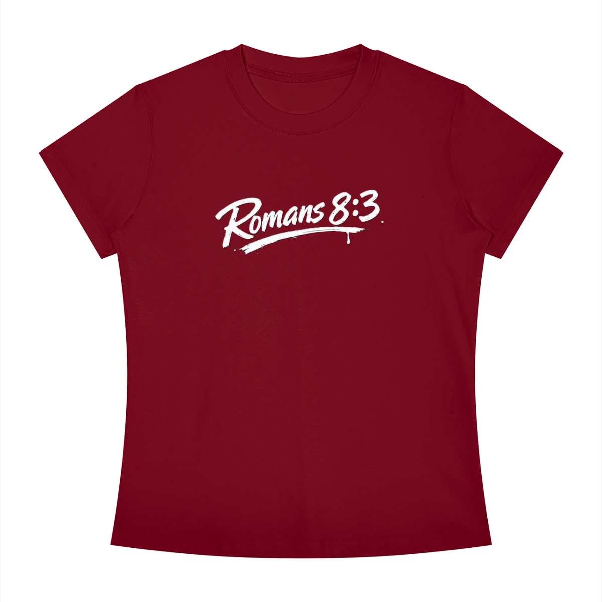 Romans 8:3 Women's Slim Fit Crewneck T-Shirt
