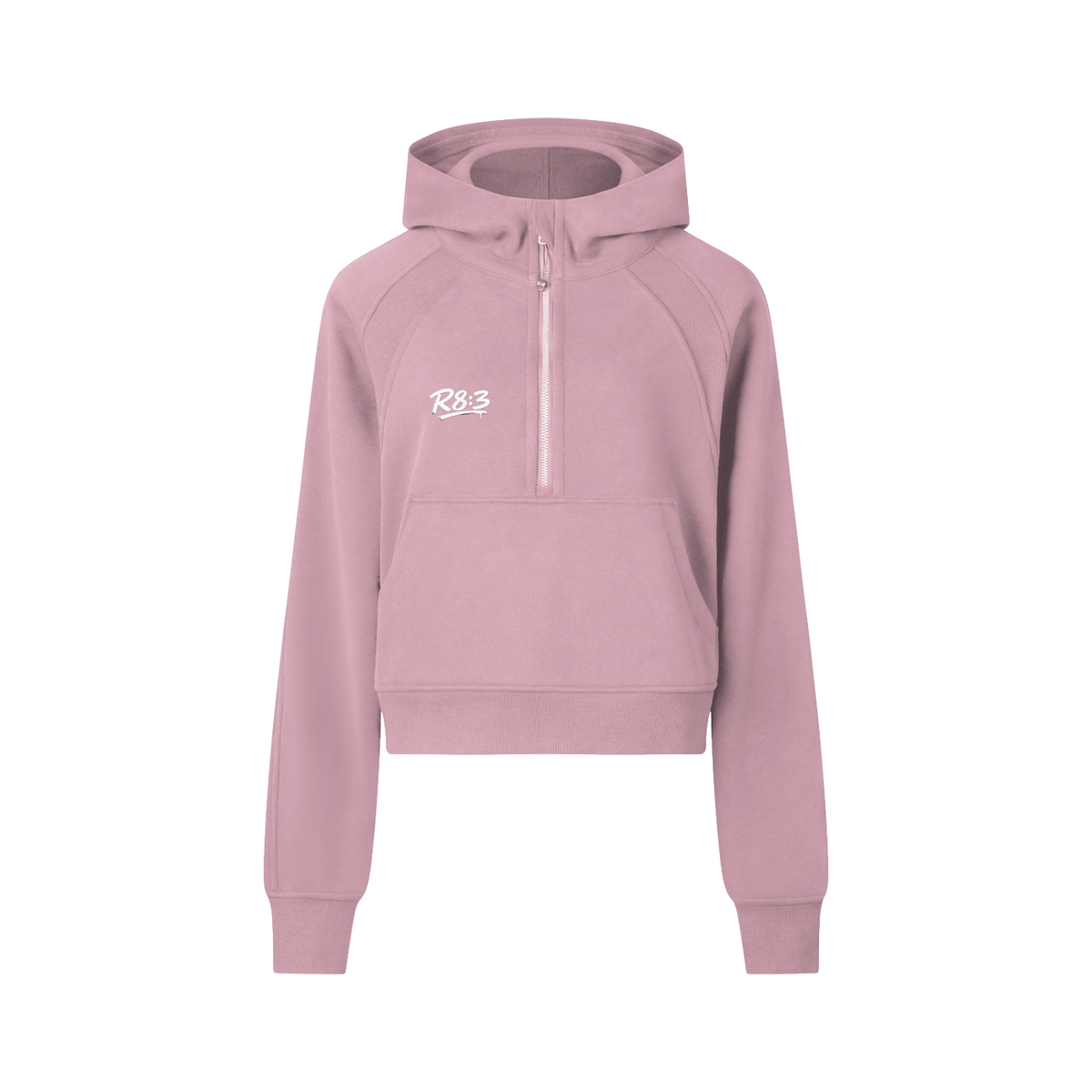 R8:3 womens Cropped Half-Zip Hoodie